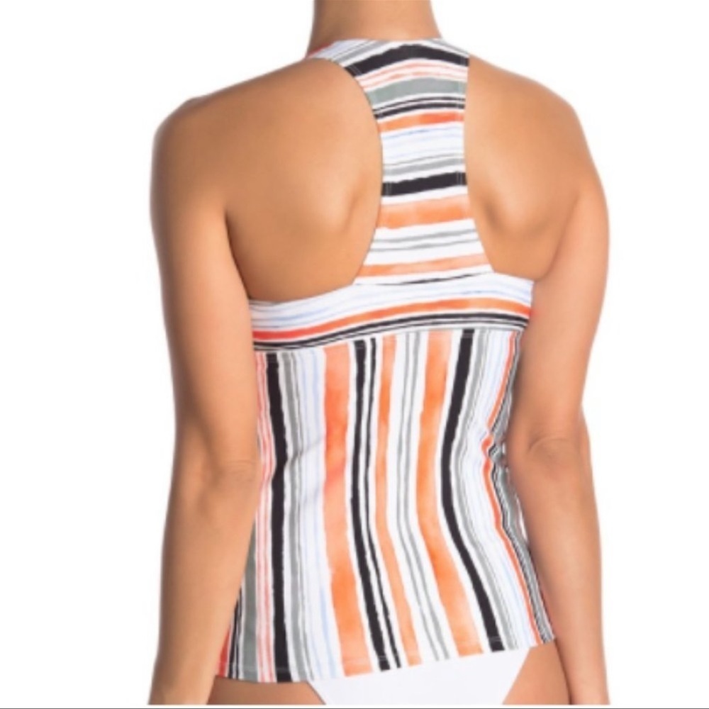 Next Earth Stripe Racerback Tankini Swim Top M - Picture 3 of 14